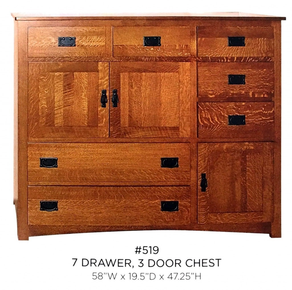 Mission 7 Drawer, 3 Door Chest