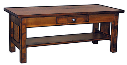 Weldon Rough Sawn 48″ Coffee Table With Drawer