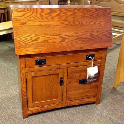 Mission Large Secretary Desk with File Drawer