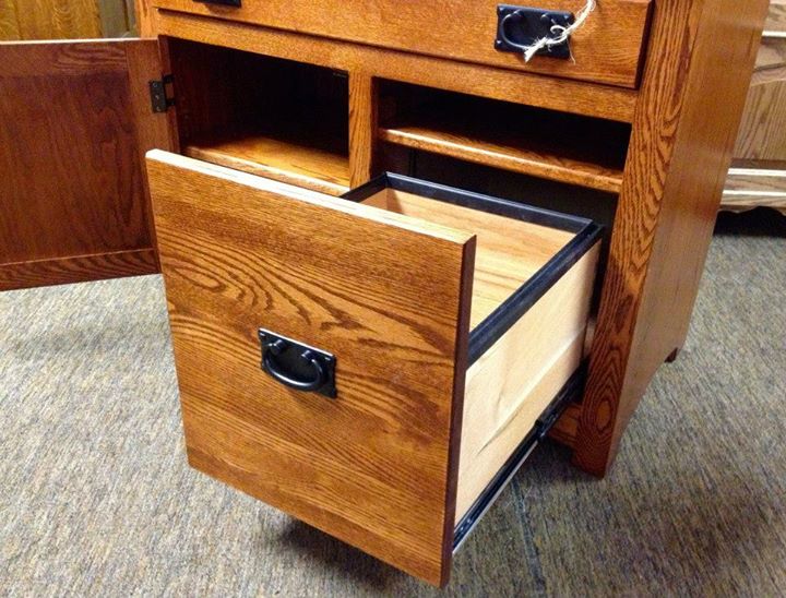 Mission Large Secretary Desk with File Drawer