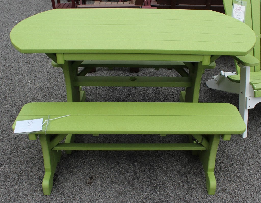 Poly 5' Oval Table with Two Side 48" Benches