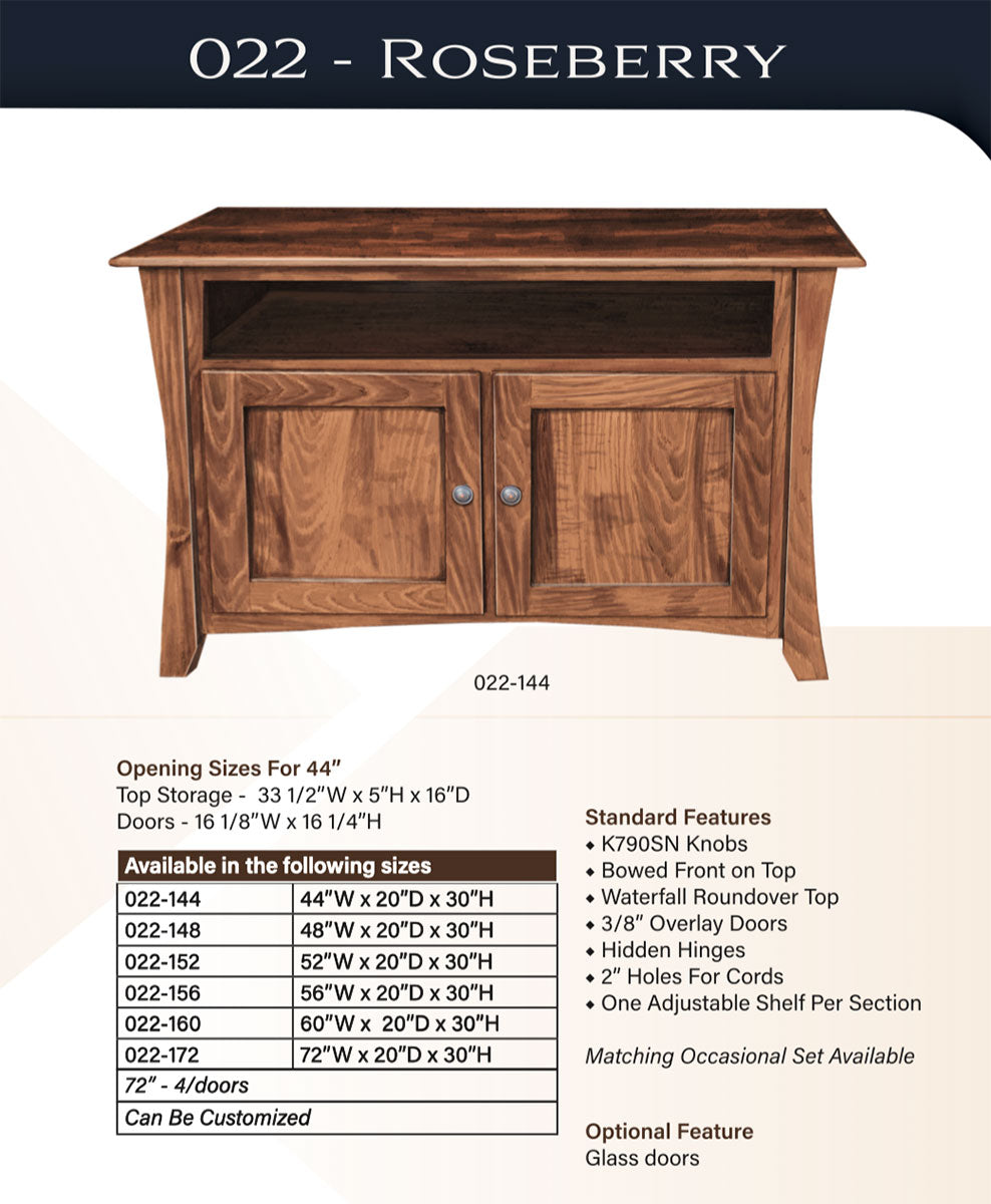 Roseberry  2 Drawer TV Stand – 44"W