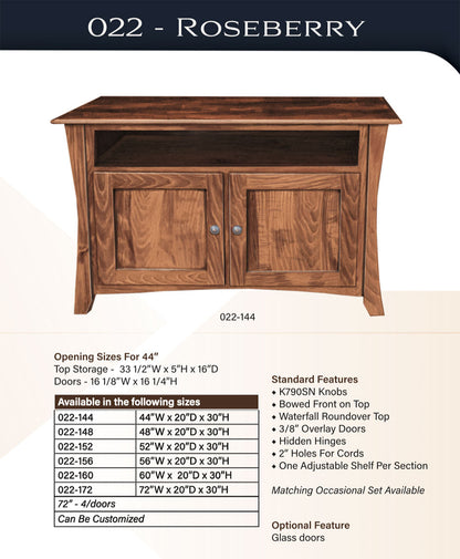 Roseberry  2 Drawer TV Stand – 44"W