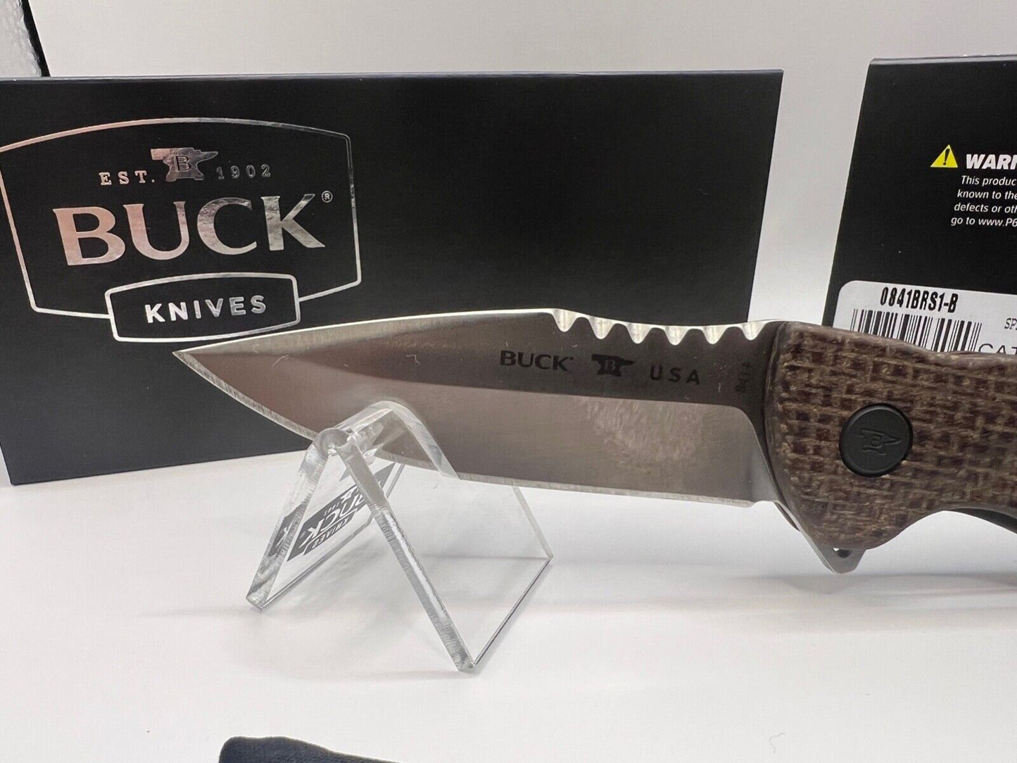 Buck USA 841 Sprint Pro Burlap Micarta Folding Knife with Pocket Clip - New!