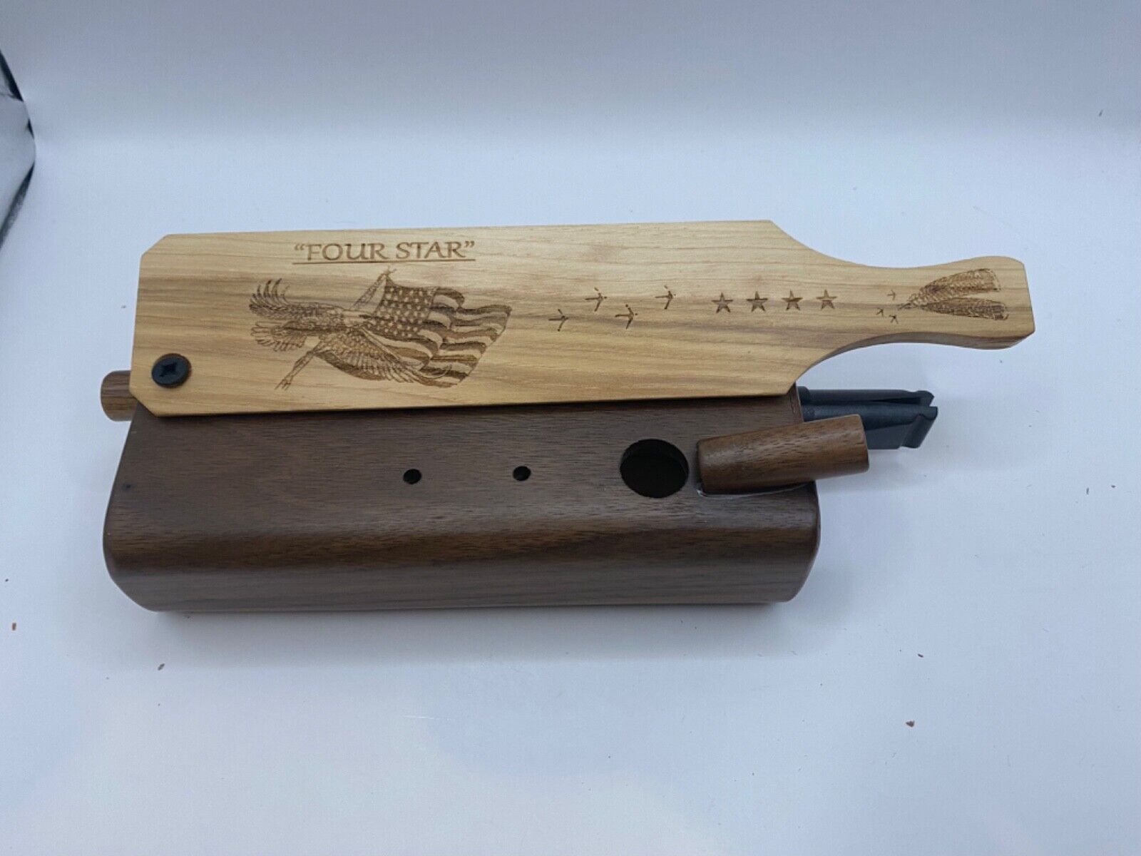 Genuinely Amish Crafted "Four Star" Combo Turkey Box Call - Crow, Owl, Hawk!