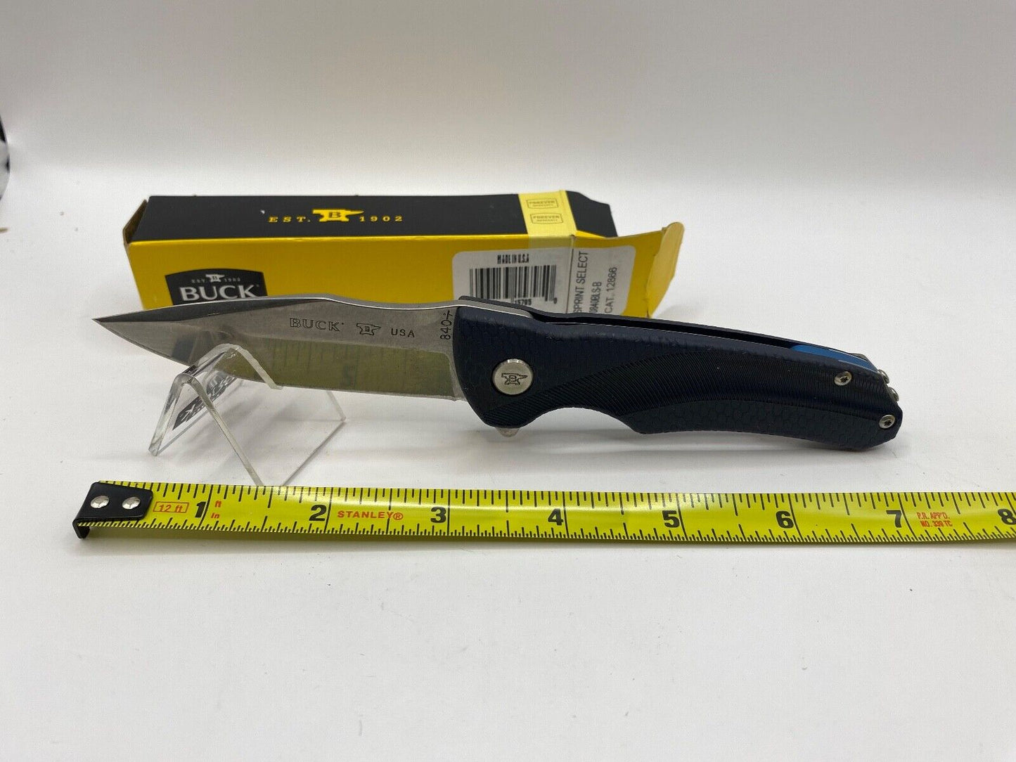 Buck USA 840 Sprint Select Folding Knife with Pocket Clip, Blue - New In Box