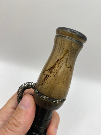 Genuinely Amish Crafted Wooden Coyote Howler Call with Lanyard - New, Unused!