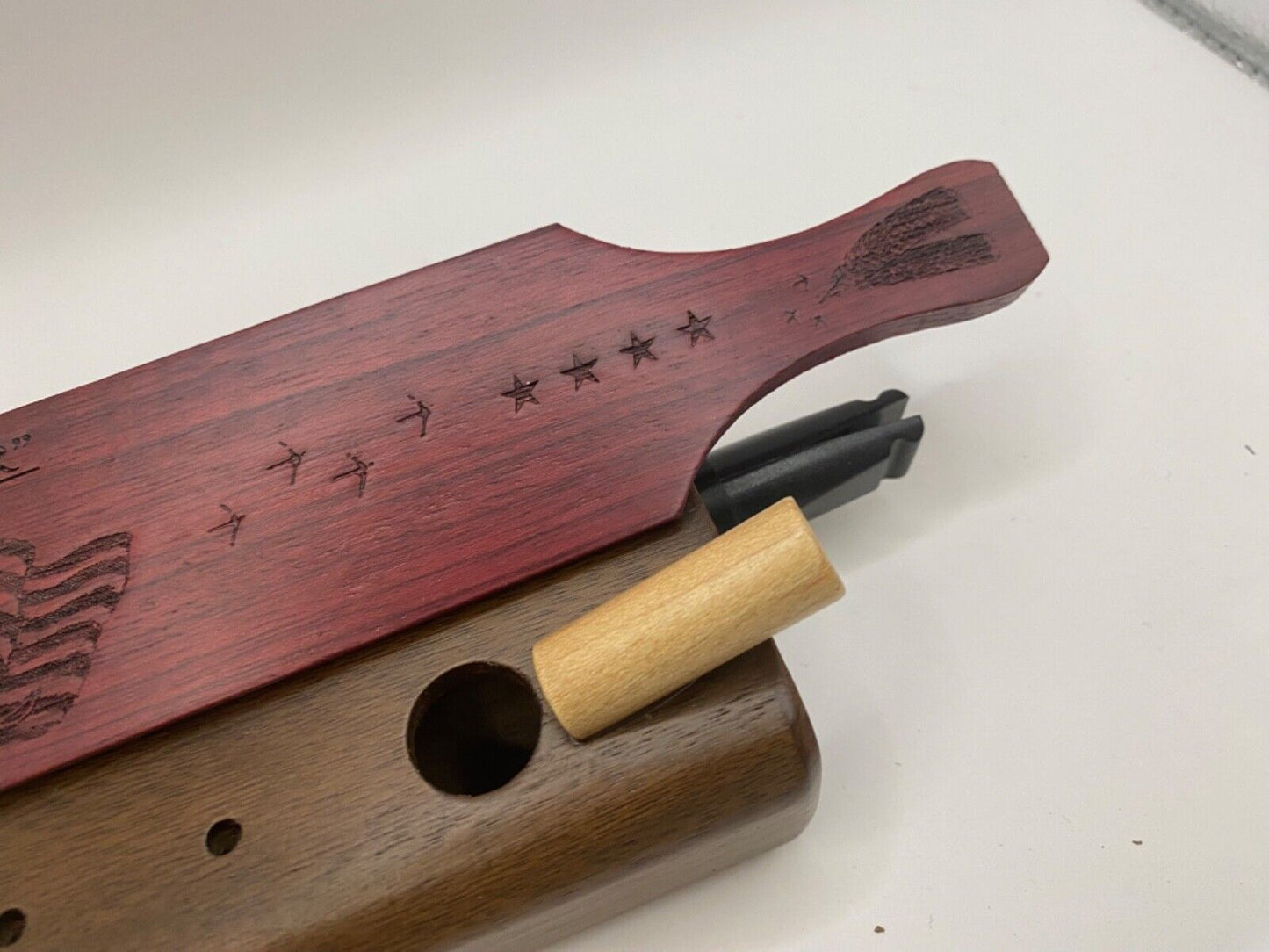 Genuinely Amish Crafted "Four Star" Combo Turkey Box Call - Crow, Owl, Hawk!