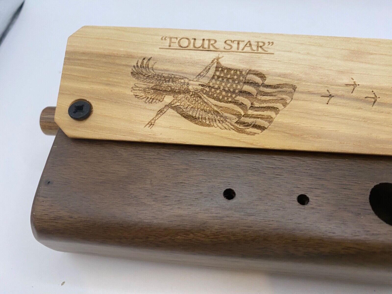 Genuinely Amish Crafted "Four Star" Combo Turkey Box Call - Crow, Owl, Hawk!