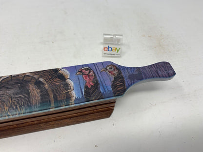 Wooden Amish Crafted Painted Lid Turkey Box Call - Turkey Scene - New, Unused!