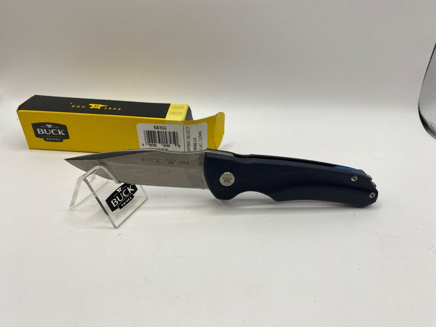 Buck USA 840 Sprint Select Folding Knife with Pocket Clip, Blue - New In Box