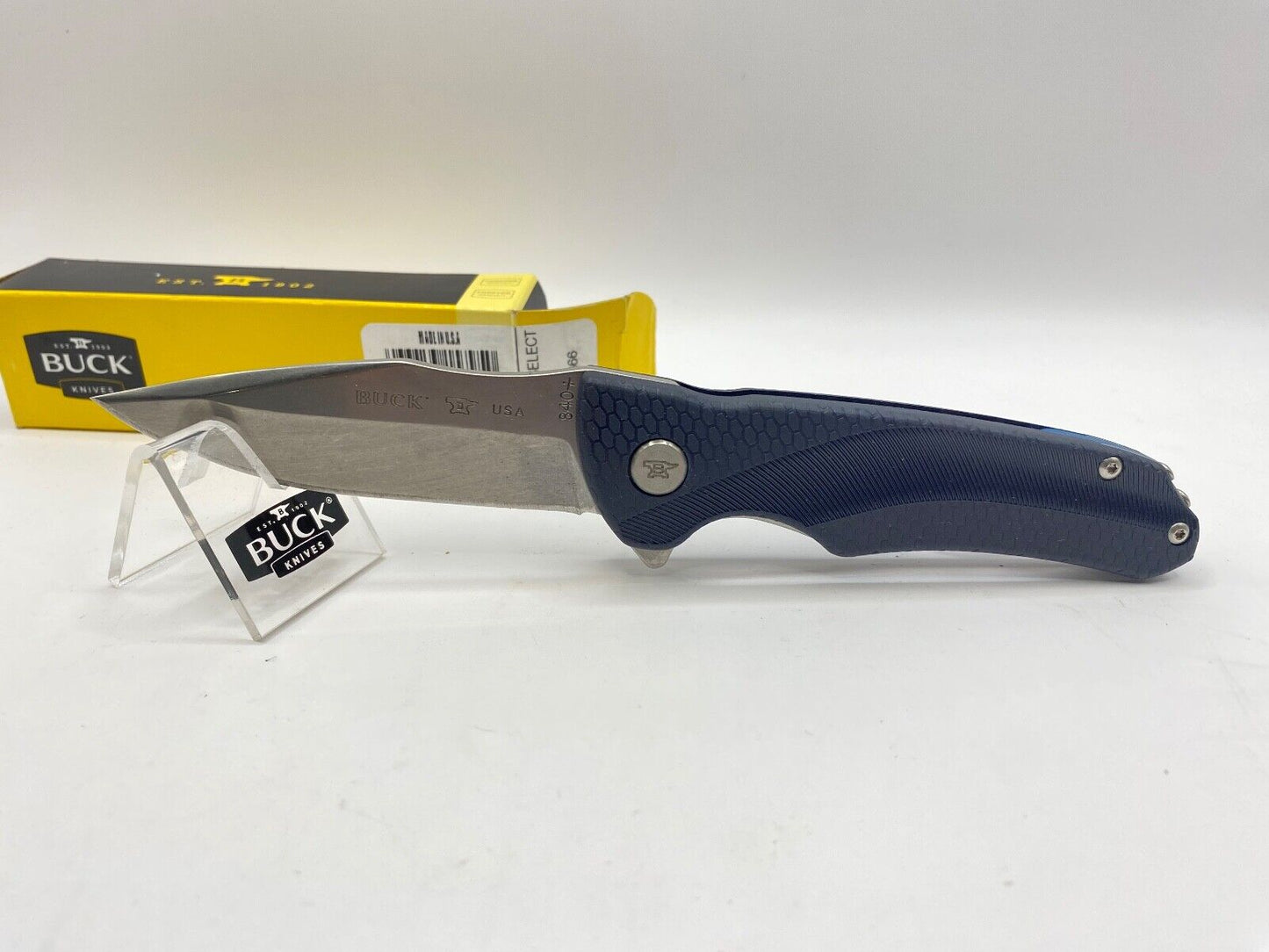 Buck USA 840 Sprint Select Folding Knife with Pocket Clip, Blue - New In Box