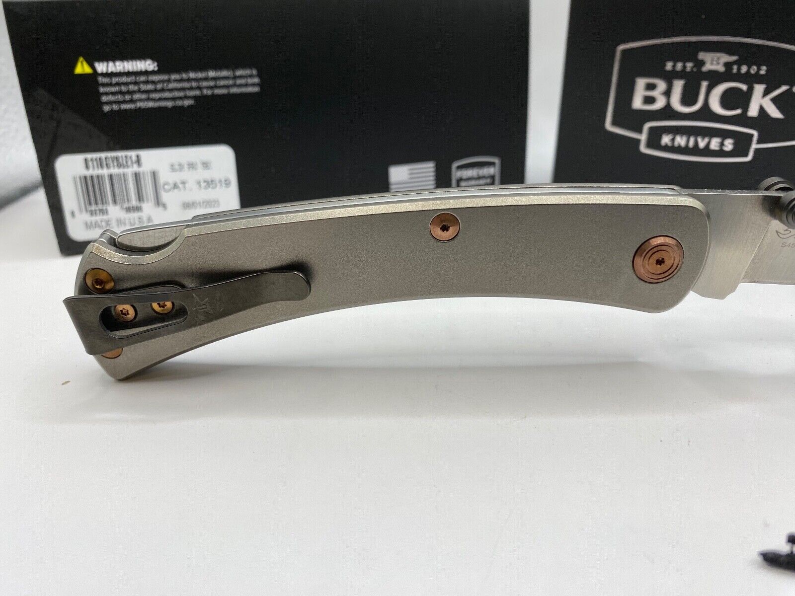 Buck USA 110 Slim Pro TRX Titanium Knife - 2023 Legacy Collection, Titanium S45V