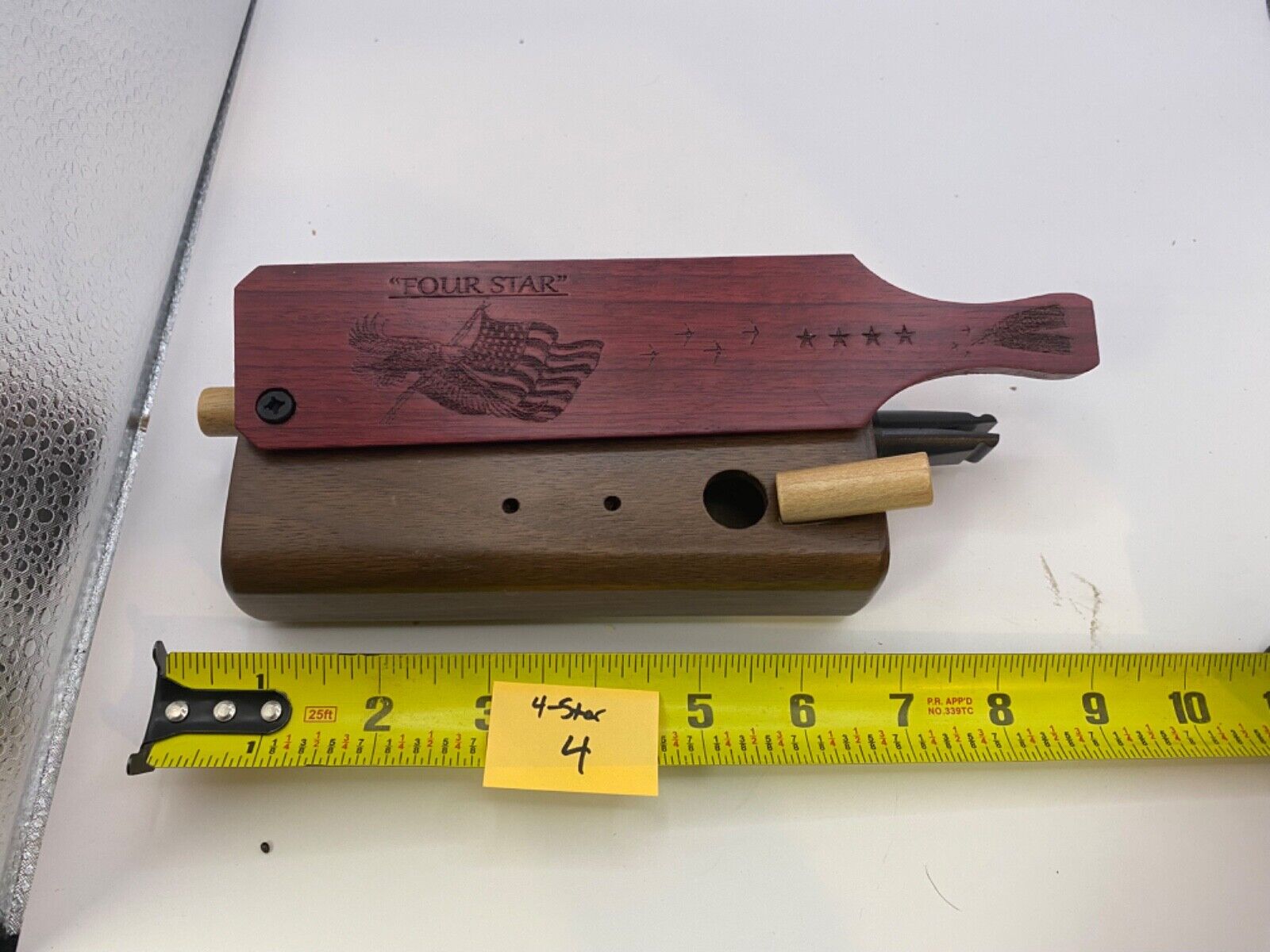 Genuinely Amish Crafted "Four Star" Combo Turkey Box Call - Crow, Owl, Hawk!