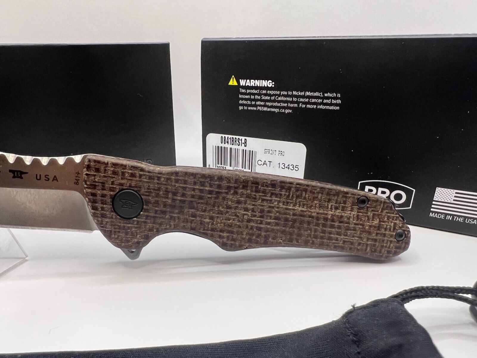 Buck USA 841 Sprint Pro Burlap Micarta Folding Knife with Pocket Clip - New!