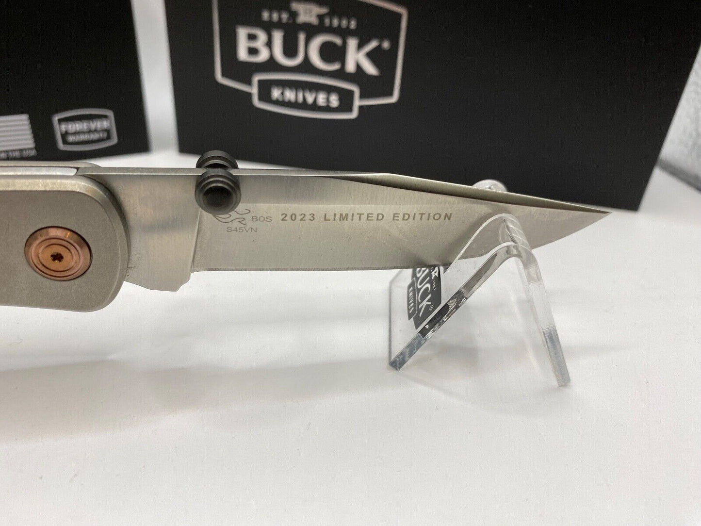 Buck USA 110 Slim Pro TRX Titanium Knife - 2023 Legacy Collection, Titanium S45V