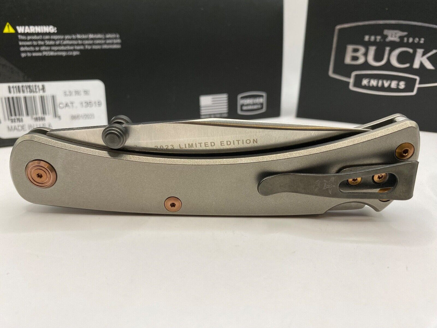 Buck USA 110 Slim Pro TRX Titanium Knife - 2023 Legacy Collection, Titanium S45V