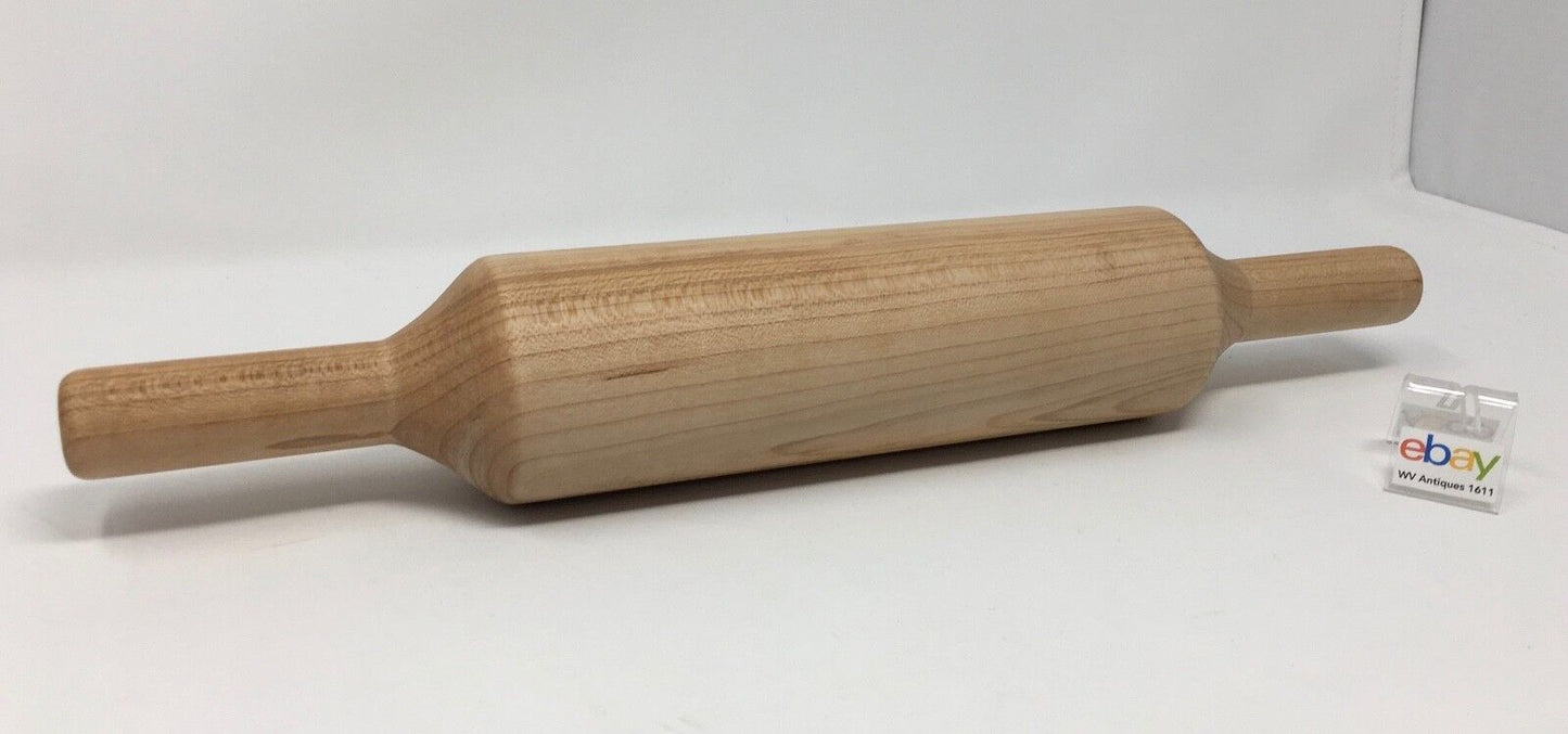 Genuinely Amish Crafted Wooden Rolling Pin - Solid Maple - 15 3/4" Long!