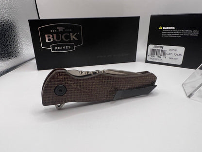 Buck USA 841 Sprint Pro Burlap Micarta Folding Knife with Pocket Clip - New!