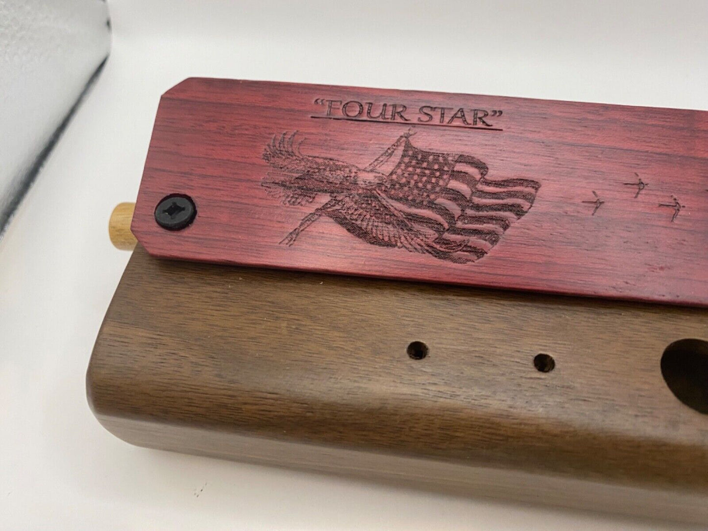 Genuinely Amish Crafted "Four Star" Combo Turkey Box Call - Crow, Owl, Hawk!