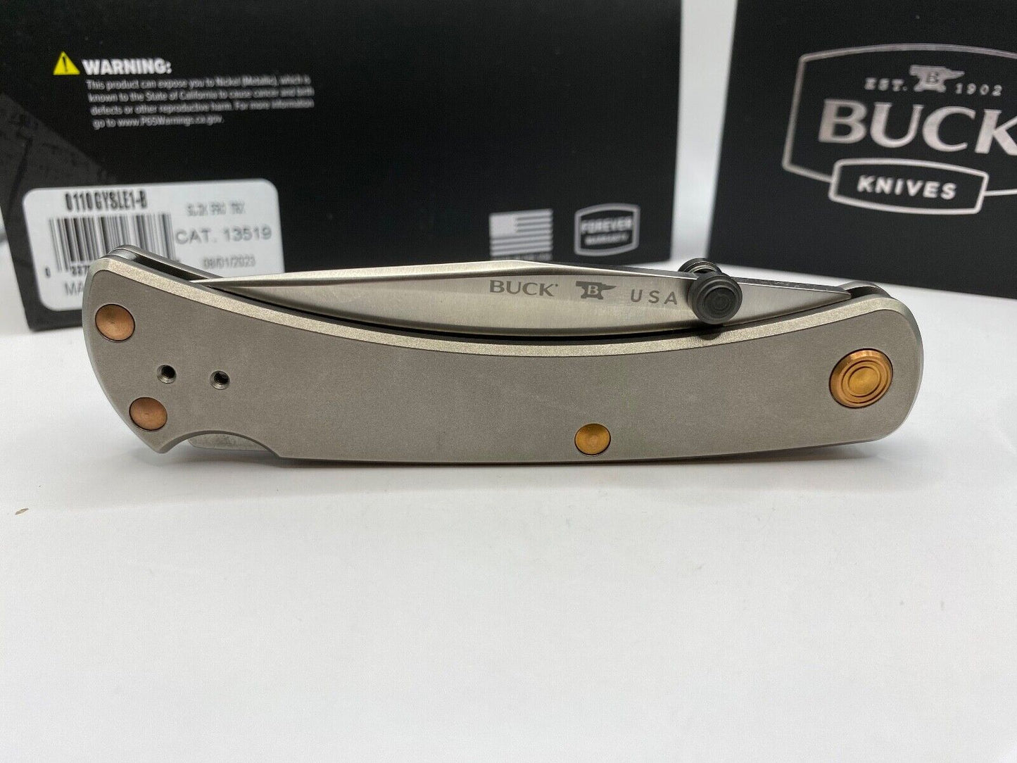 Buck USA 110 Slim Pro TRX Titanium Knife - 2023 Legacy Collection, Titanium S45V