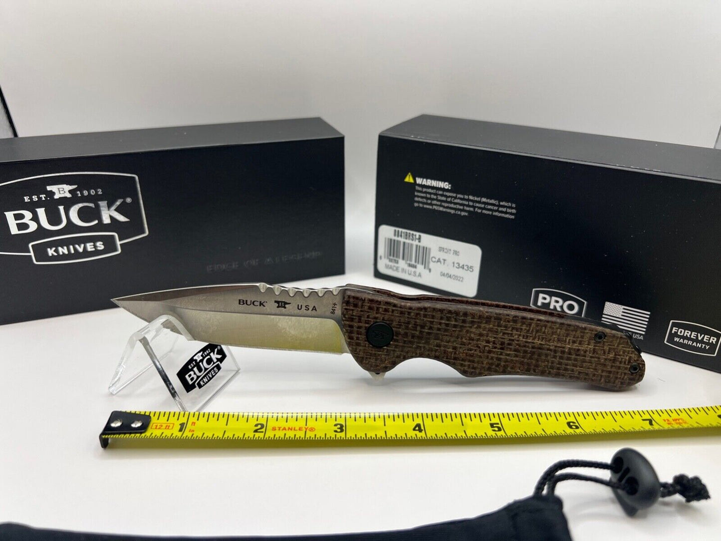 Buck USA 841 Sprint Pro Burlap Micarta Folding Knife with Pocket Clip - New!