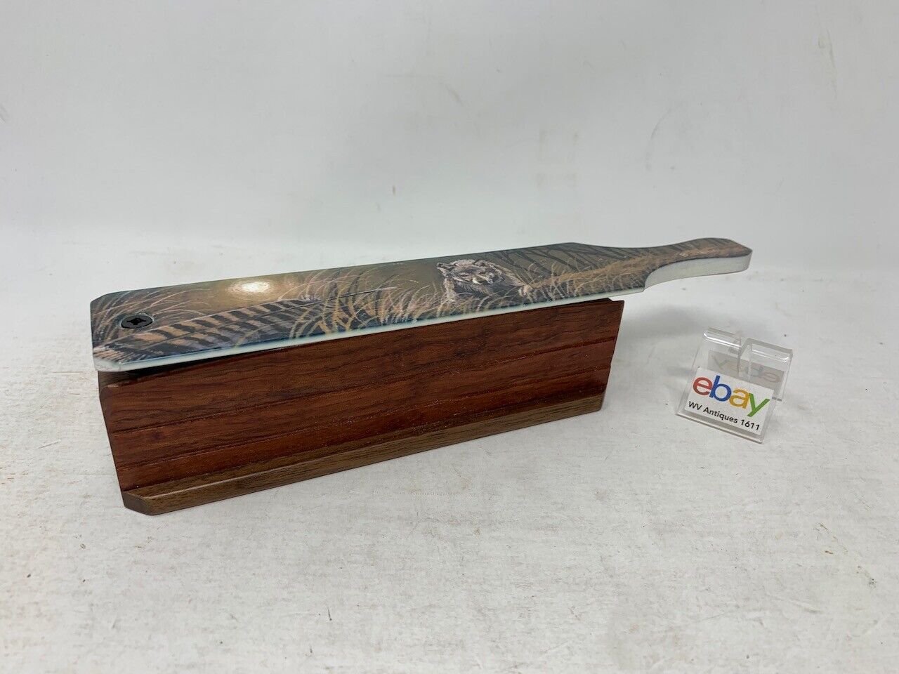 Wooden Amish Crafted Painted Lid Turkey Box Call - Wolfe Scene - New, Unused!