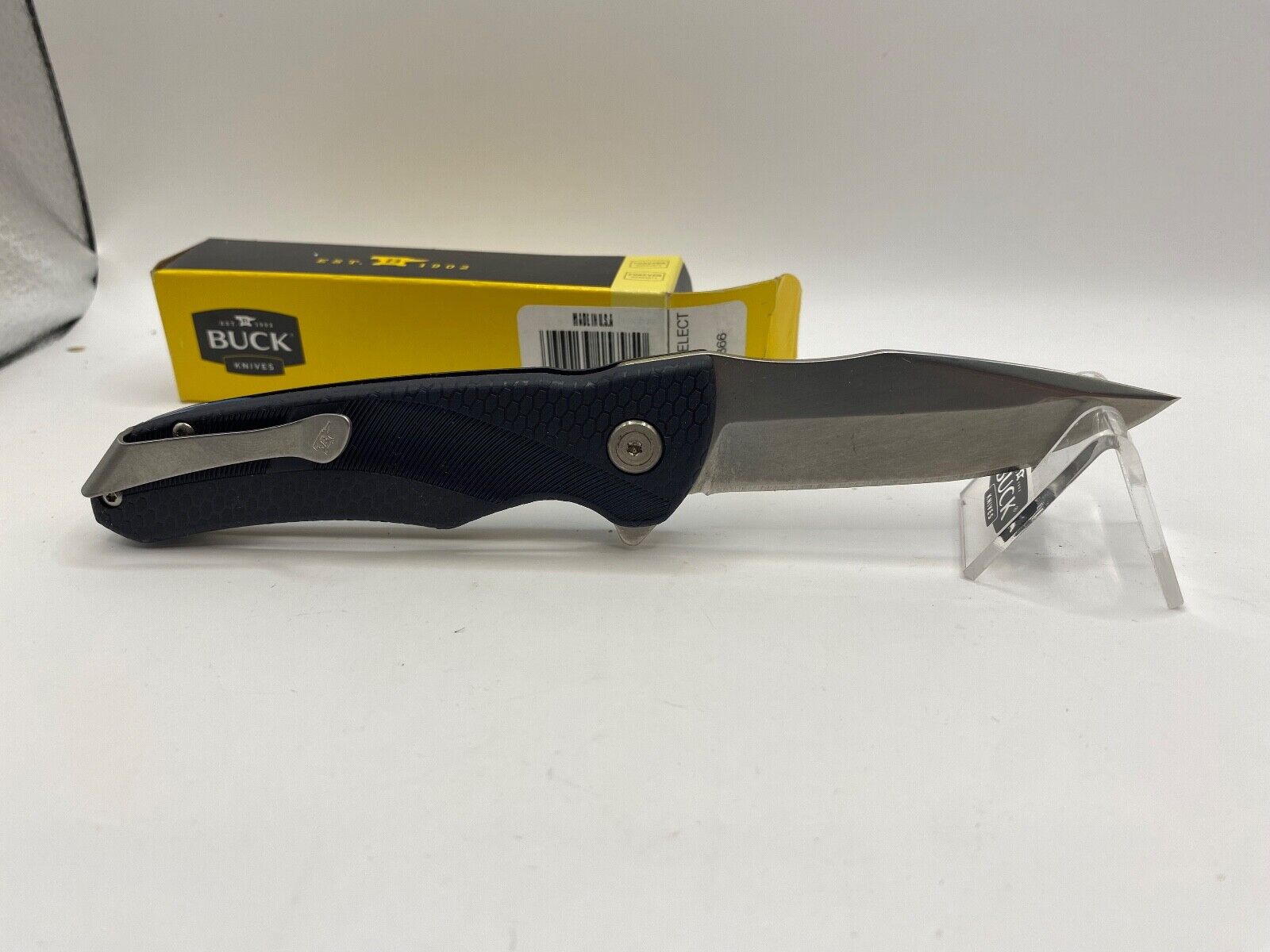 Buck USA 840 Sprint Select Folding Knife with Pocket Clip, Blue - New In Box