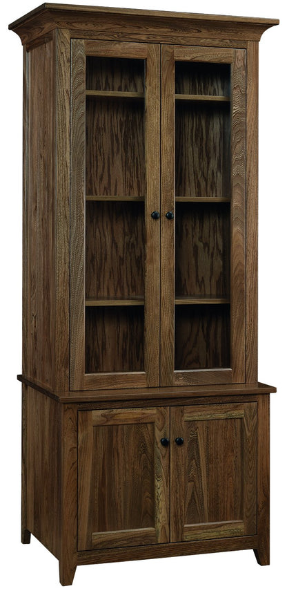 7 Gun Deluxe Bookcase with Hidden Gun Cabinet and Glass Doors