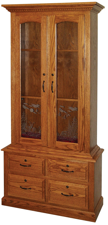 8 Gun Traditional Cabinet With Drawers and Canned Light