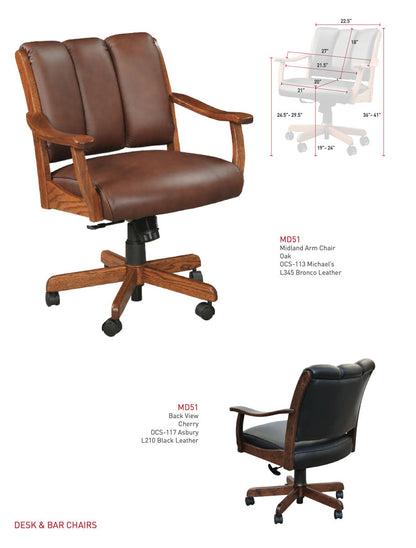 Midland Desk Chair with Arms