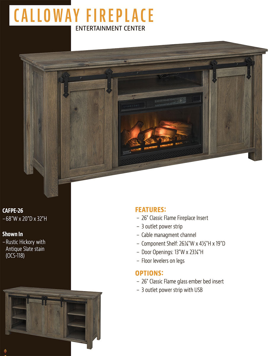 Calloway 68 Fireplace Entertainment Center