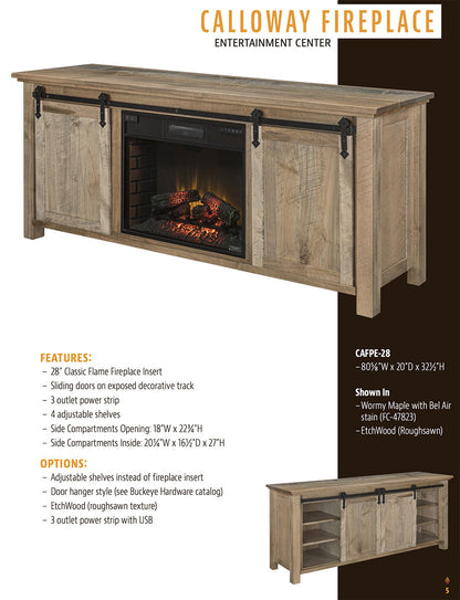 Calloway 80 Fireplace Entertainment Center