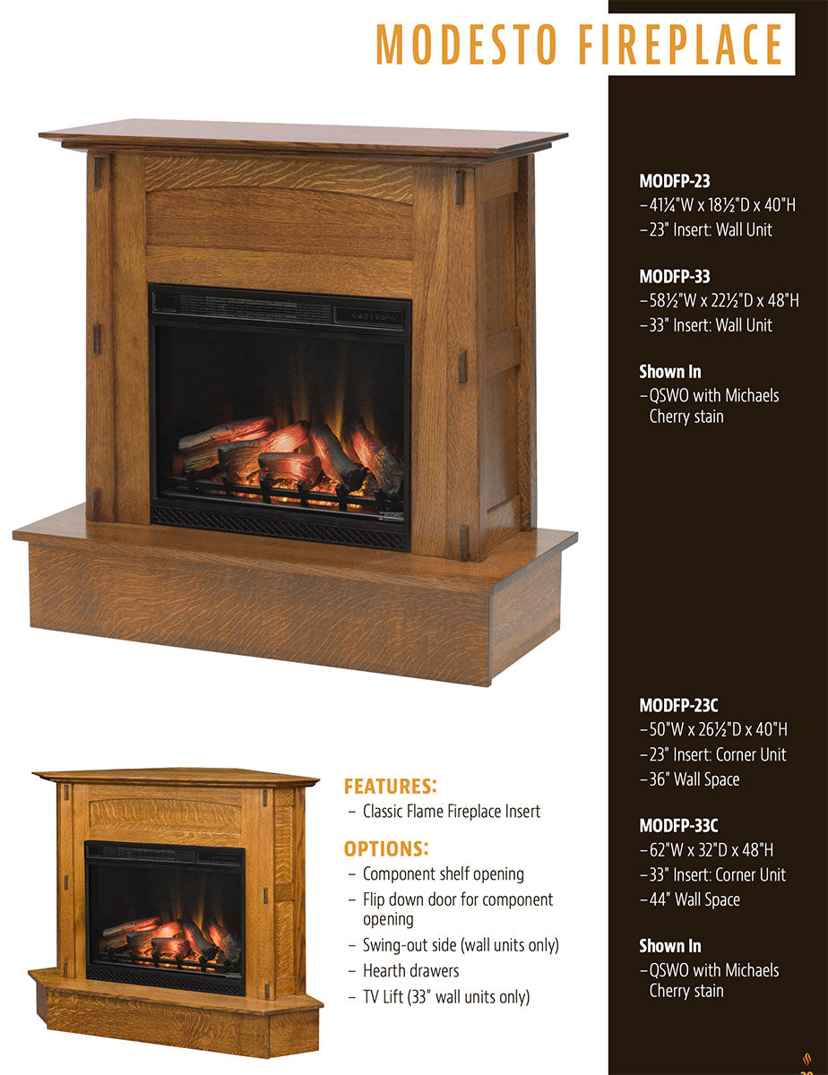 Modesto Corner Fireplace