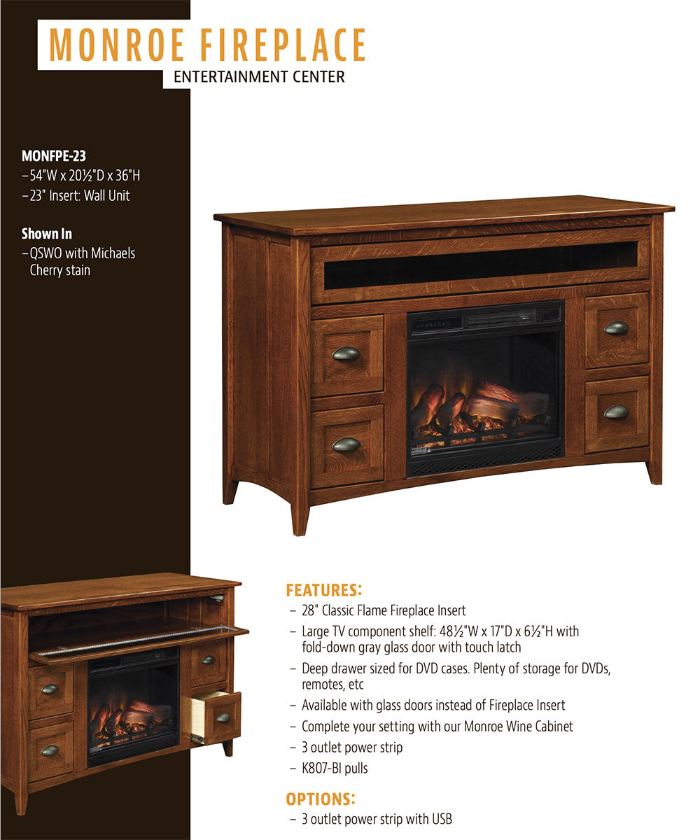 Monroe Fireplace Entertainment Center