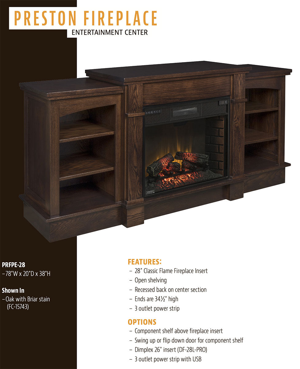 Preston Fireplace Entertainment Center