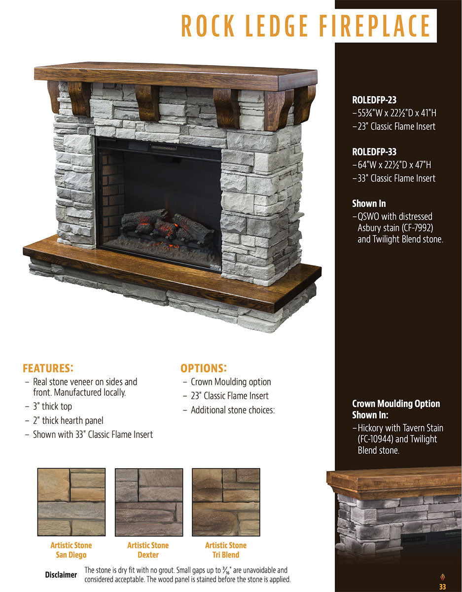 Rock Ledge Wall Fireplace