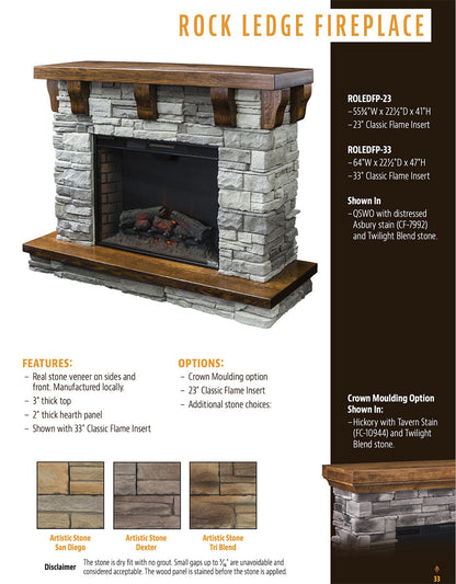 Rock Ledge Wall Fireplace