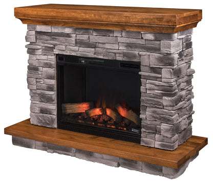 Rock Ledge Wall Fireplace