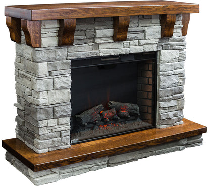 Rock Ledge Wall Fireplace