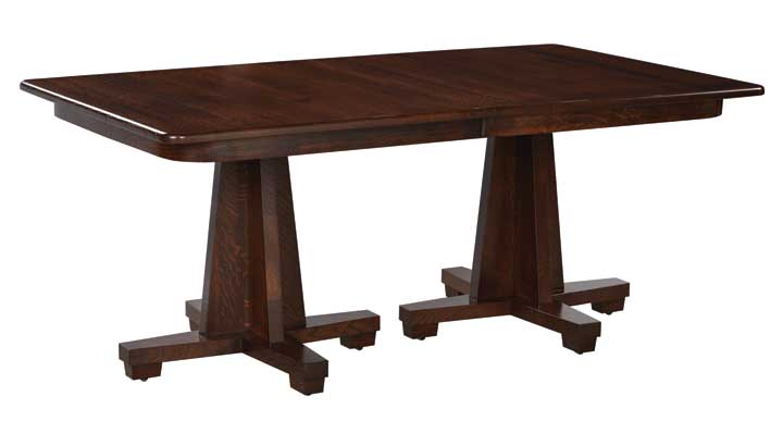 Modern Mission Double Pedestal Table