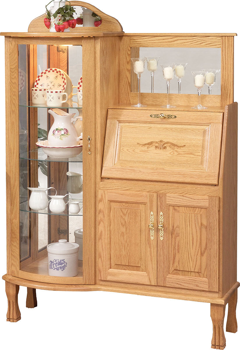 Rectangular Curio with Secretary Desk