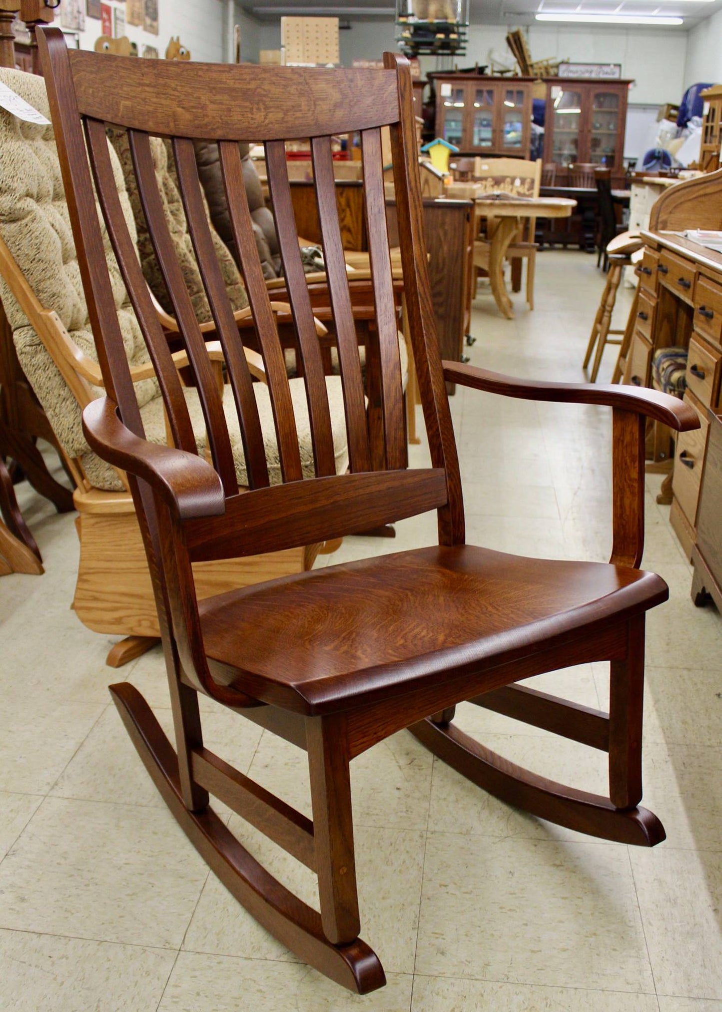 High Back Rocker in Quartersawn White Oak