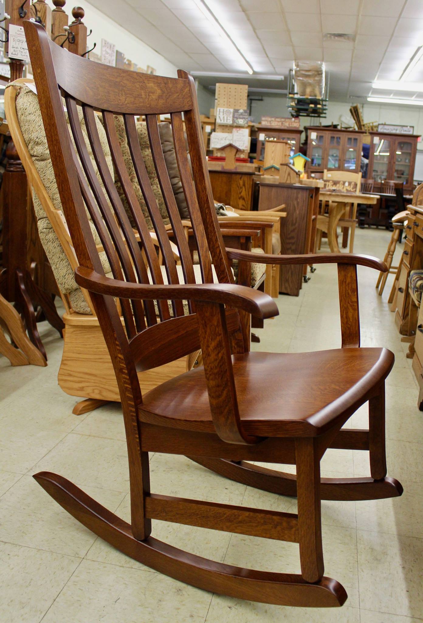 High Back Rocker in Quartersawn White Oak