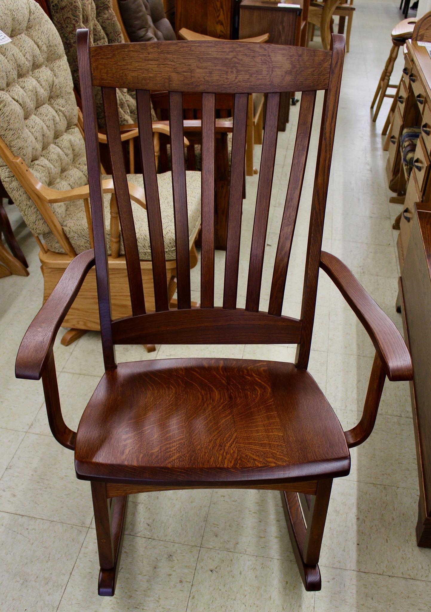 High Back Rocker in Quartersawn White Oak