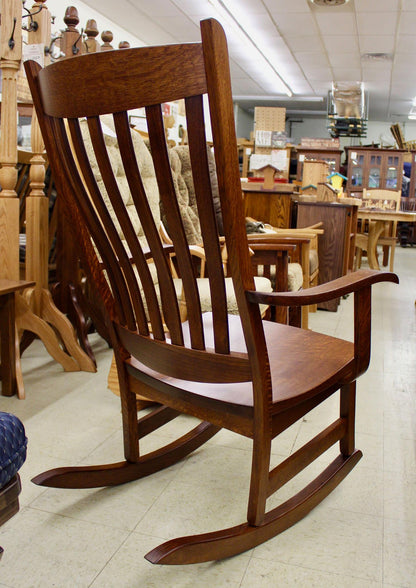 High Back Rocker in Quartersawn White Oak