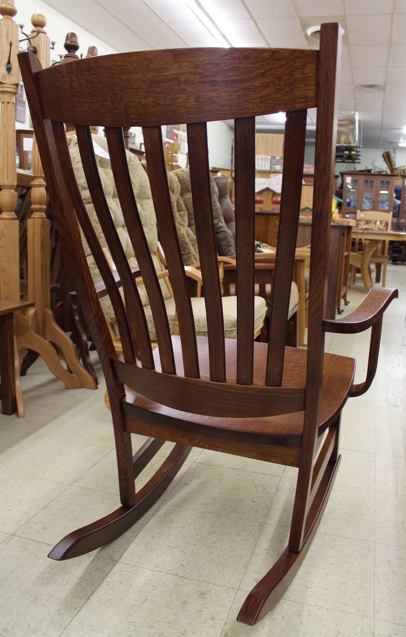 High Back Rocker in Quartersawn White Oak