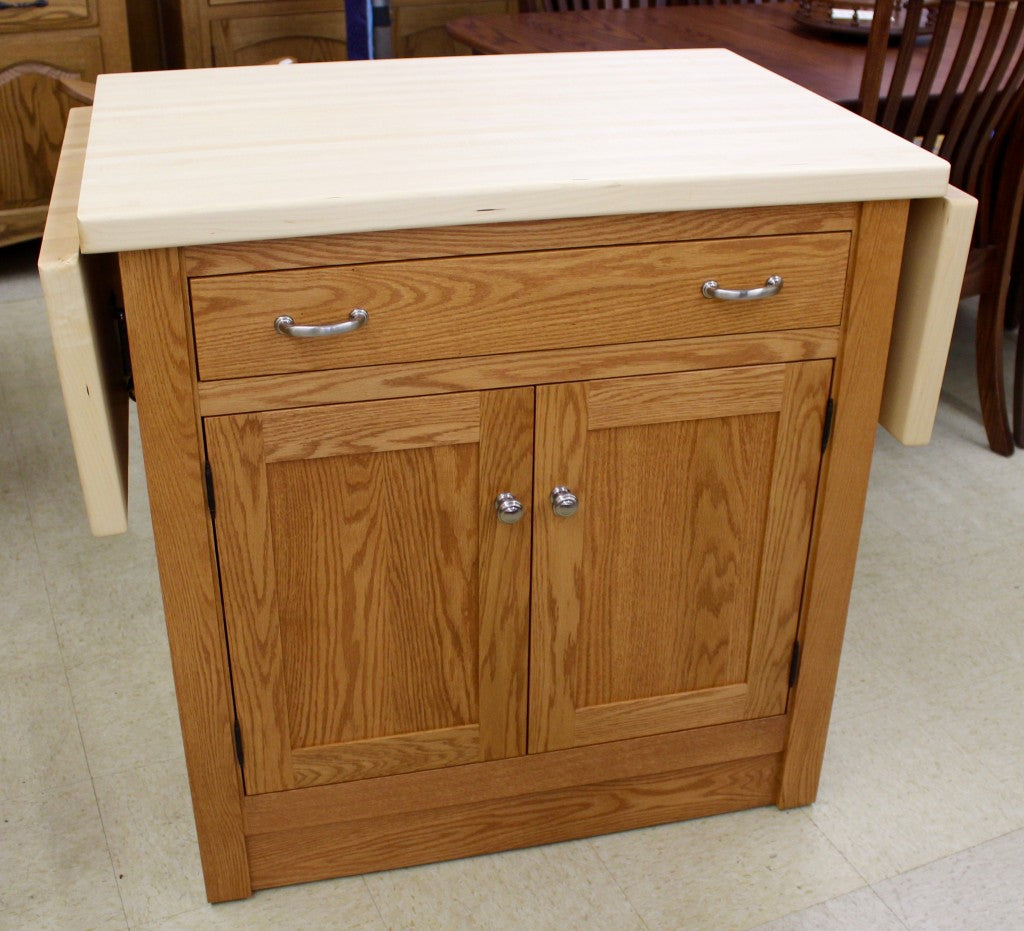 Brookline Mission Island with Butcher Block Drop Leaf Top