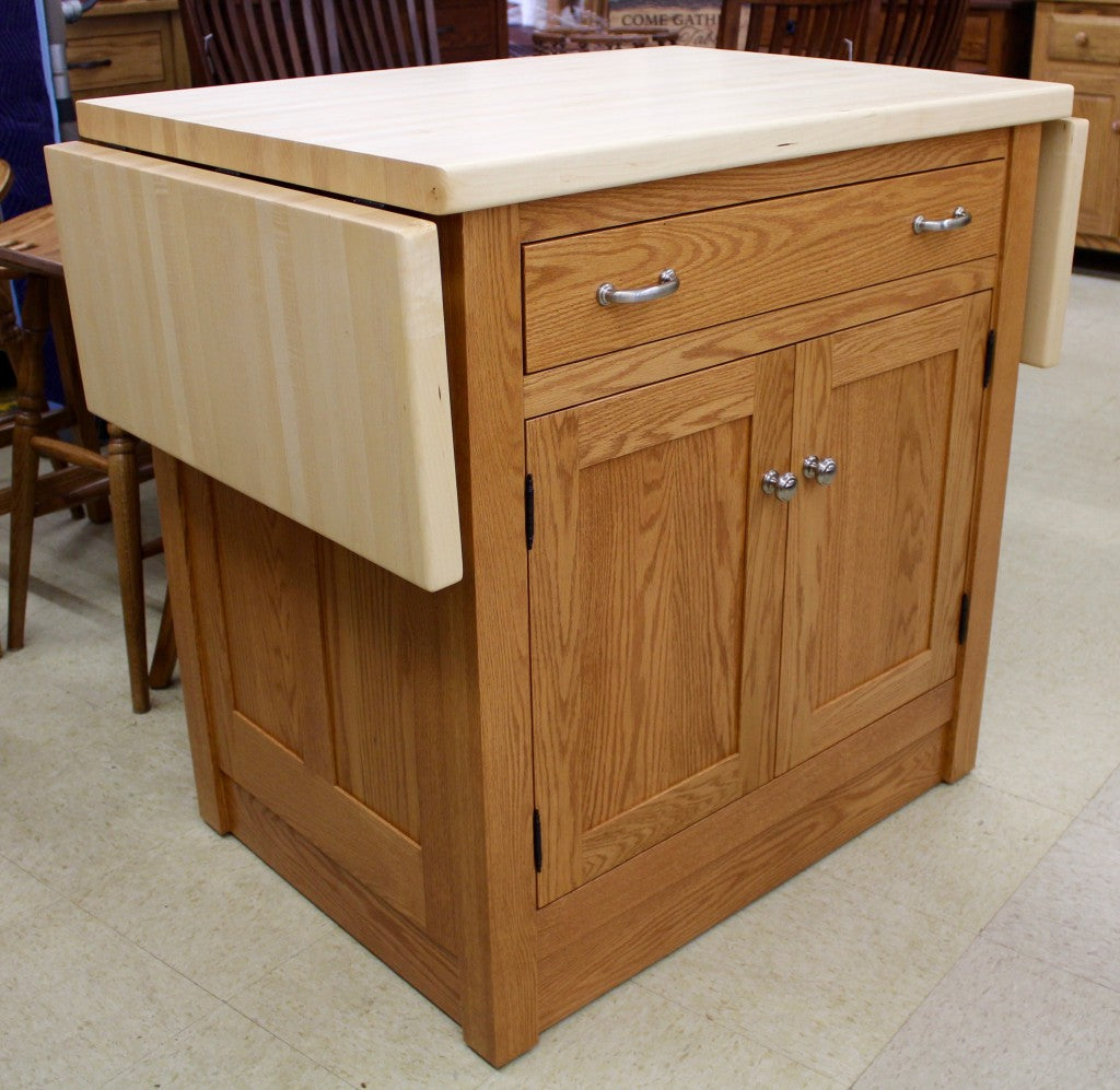 Brookline Mission Island with Butcher Block Drop Leaf Top