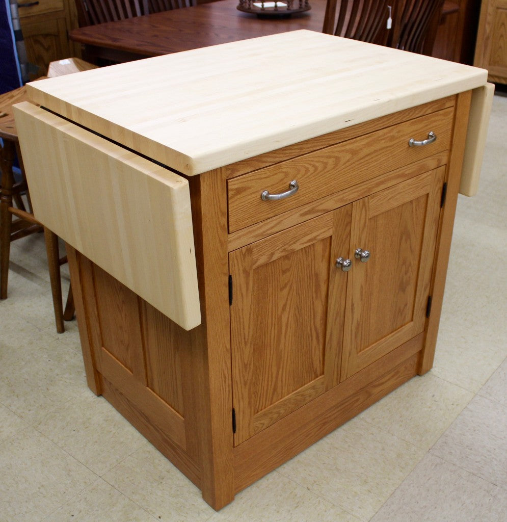 Brookline Mission Island with Butcher Block Drop Leaf Top